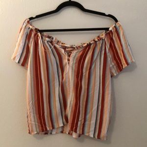 Striped off the shoulder top